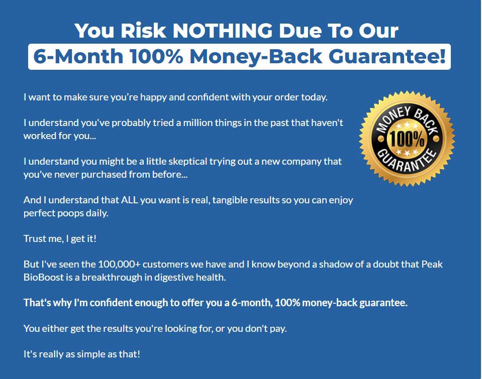 6 month money back guarantee